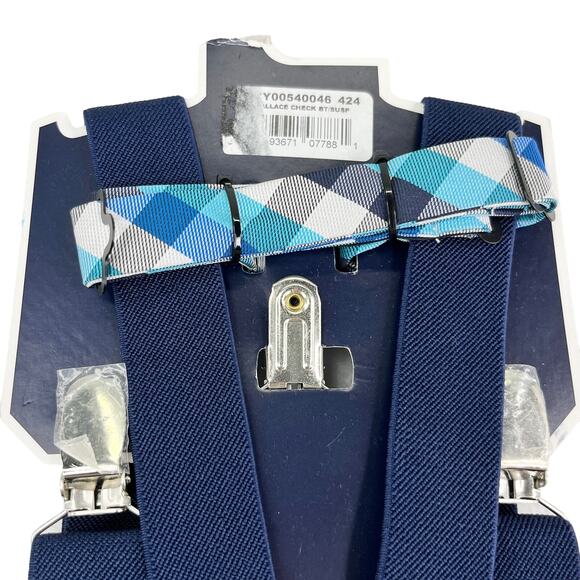 Chaps Boys Bow Tie & Suspender Set Navy Gray New - Picture 5 of 10